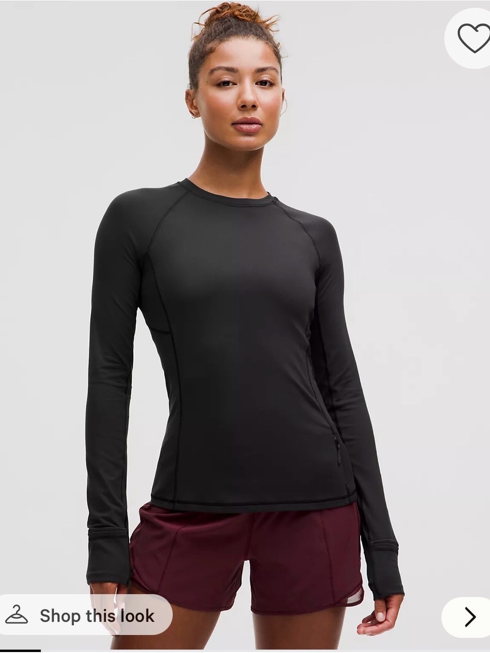lululemon It’s Rulu Run Black Long-Sleeve Crew Performance Top Size 2 EUC